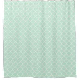 Cortina De Ducha Modelo geométrico de Quatrefoil de la verde menta