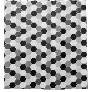 Cortina De Ducha Modelo gris blanco negro del panal