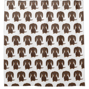 Cortina De Ducha Modelo marrón de pelo largo lindo del Dachshund
