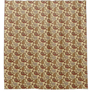 Cortina De Ducha Modelo, marrón, moreno y beige de Paisley