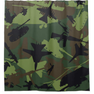 Cortina De Ducha Modelo militar de encargo del camuflaje del estilo
