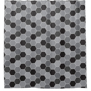 Cortina De Ducha Modelo negro y gris del panal