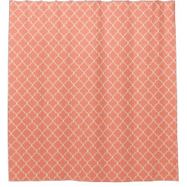 Cortina De Ducha Modelo rojo coralino de Quatrefoil