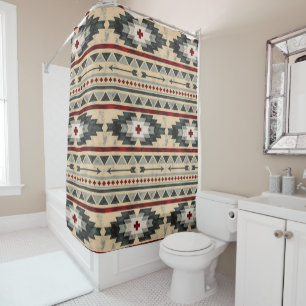 Cortina De Ducha Modelo tribal azteca del Grunge