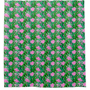 Cortina De Ducha Modelo tropical con las flores de la selva