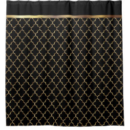 Cortina De Ducha Modelos elegantes de Quatrefoil del negro y del