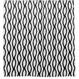 Cortina De Ducha modern line art black and white pattern