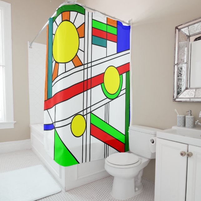 Cortina De Ducha Moderna apariencia de vidrio templado (In situ)