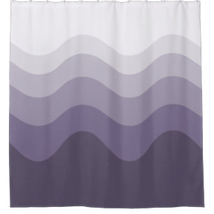 Cortina de ducha moderna de banda ancha gris viole