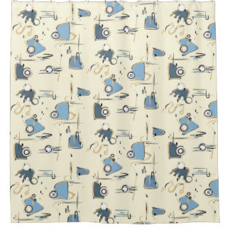 Cortina de ducha moderna de fondo beige