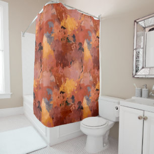 Cortina De Ducha Moderna Terracotta Rust Naranja Brown
