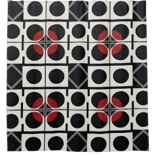 Cortina De Ducha Moderno Abstracto Geométrico Con Círculos