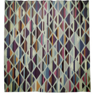 Cortina De Ducha Moderno Art Deco Multicolor