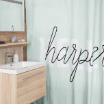Cortina De Ducha Moderno Pastel Mint Hello Y You Name<br><div class="desc">Moderno Pastel Mint Hello Y You Name</div>