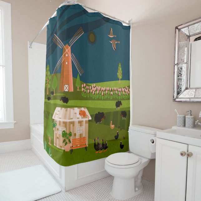 Cortina De Ducha Molino de viento (In situ)