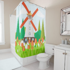 Cortina De Ducha Molino de viento