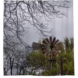 Cortina De Ducha Molino de viento rústico