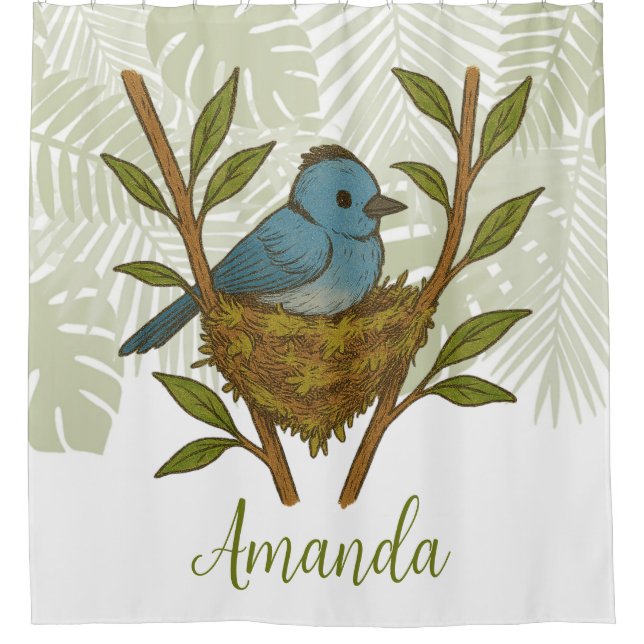 Cortina De Ducha Monarca de paja negra enclavada entre las hojas (Anverso)