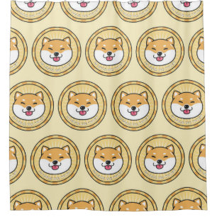 Cortina De Ducha Moneda de perro: fondo de moneda de cripto