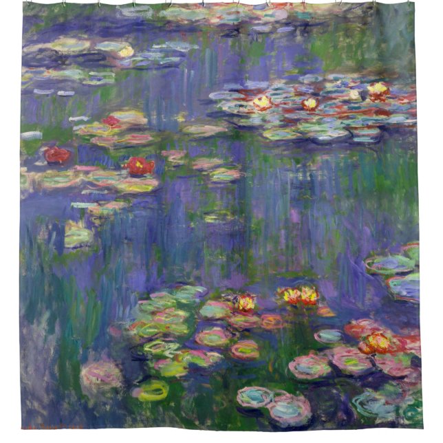 Cortina De Ducha Monet Water Lilies Masterpiece Pintura (Anverso)