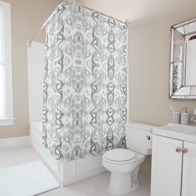 Cortina De Ducha Monochrome Gray Shower Curtain  (In situ)