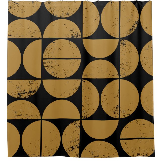 Cortina De Ducha Monocromo, geométrico, sin costura escandinava (Anverso)