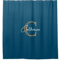 Monograma azul de la marina Minimalista personaliz