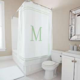 Cortina De Ducha Monograma blanco personalizado único