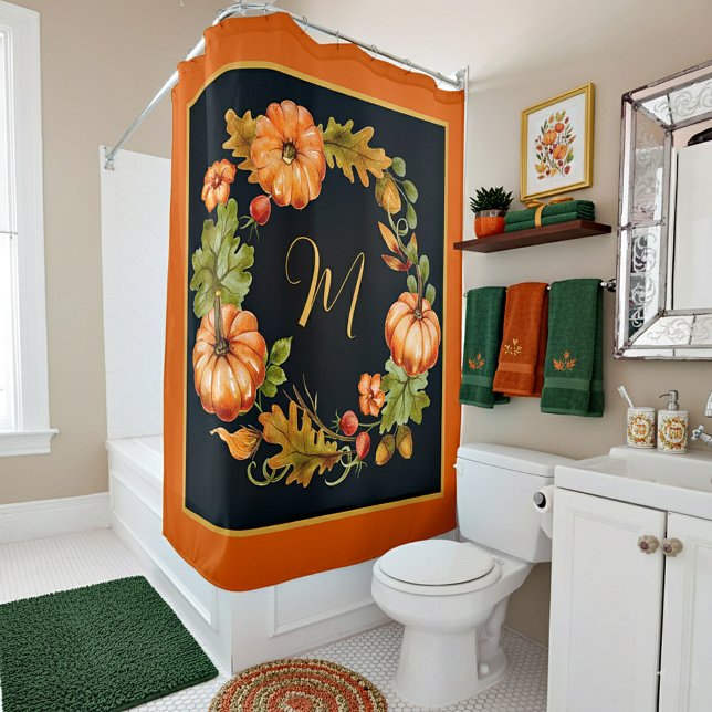 Cortina De Ducha Monograma de calabaza (Subido por el creador)