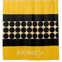 Monograma de nombre con lunares negros beige y ama