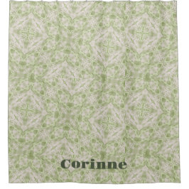Cortina De Ducha Monograma Nombre Sage Green Pattern |