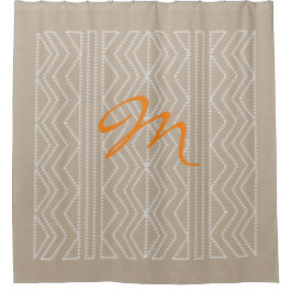 Cortina De Ducha Monograma Personalizado de aspecto lineal de flech