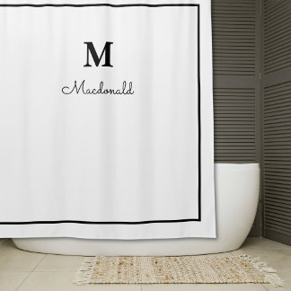 Cortina De Ducha Monograma personalizado ornamentado elegante