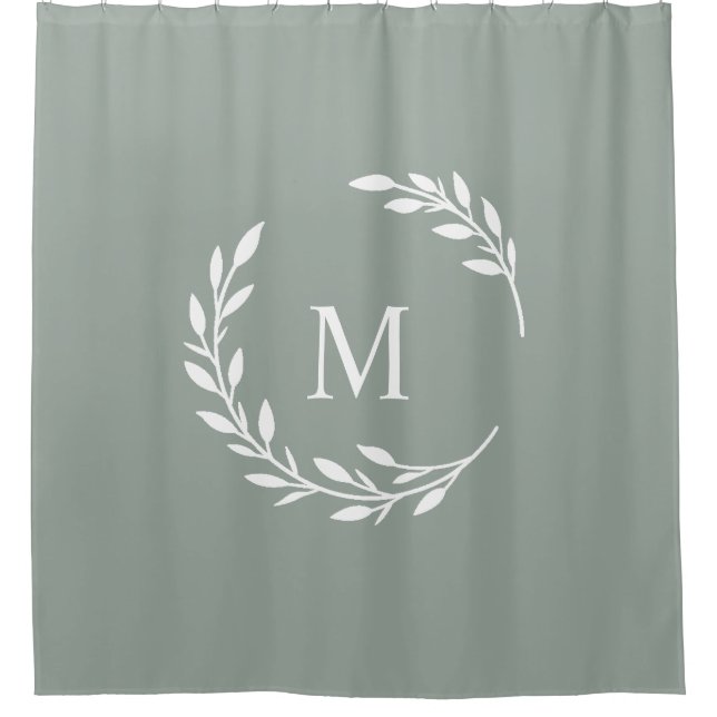 Cortina de ducha monogramada Laurel (Anverso)