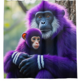 Cortina De Ducha Monos púrpuros