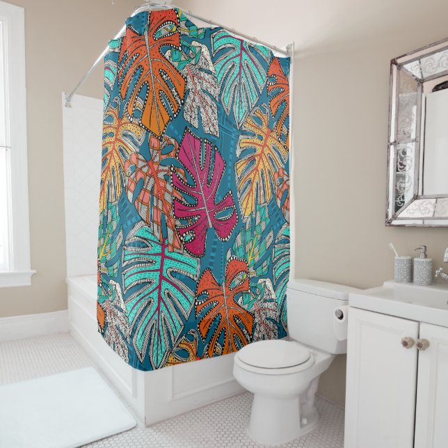 Cortina De Ducha monstera deliciosa peacock (In situ)