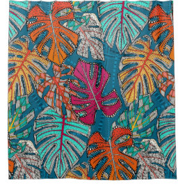 Cortina De Ducha monstera deliciosa peacock