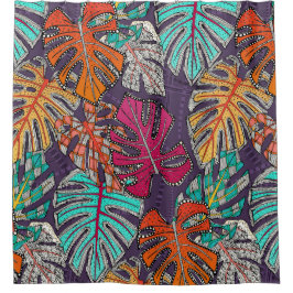 Cortina De Ducha monstera deliciosa plum