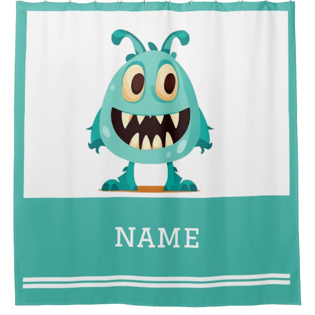 Cortina De Ducha Monstruo/Personalizado/extranjero (Anverso)