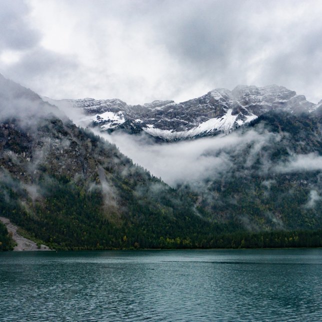 Cortina De Ducha Montañas nevadas en el lago Plansee (Subido por el creador)