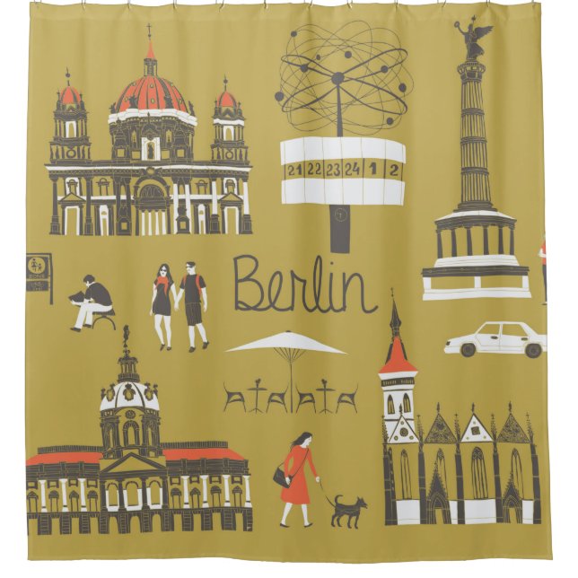 Cortina De Ducha Monumentos y monumentos de Berlín (Anverso)