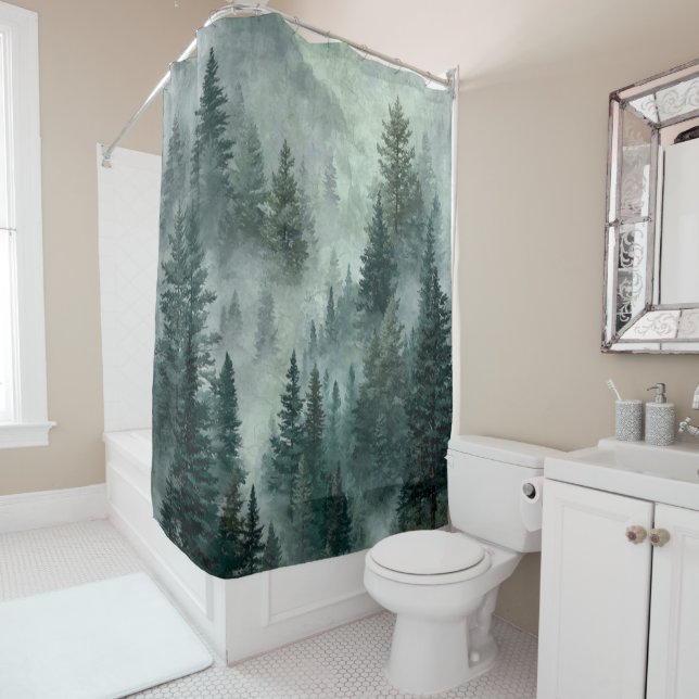 Cortina De Ducha Moody Forest Shower Curtain (In situ)