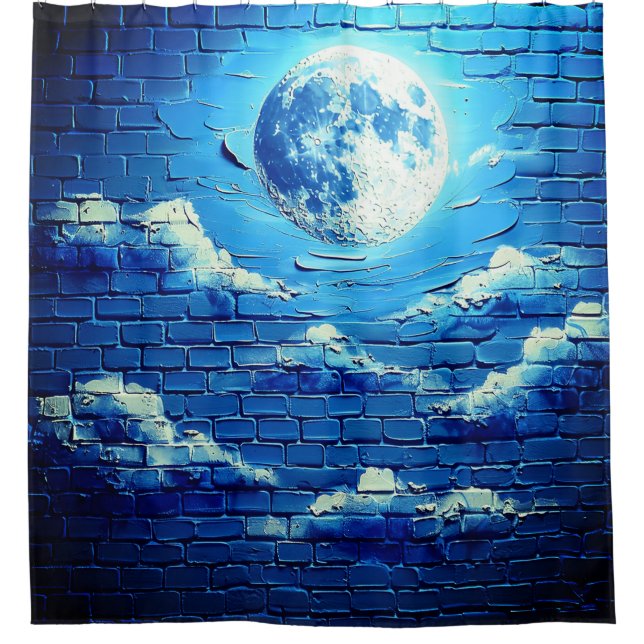 Cortina De Ducha Moon Art (Anverso)
