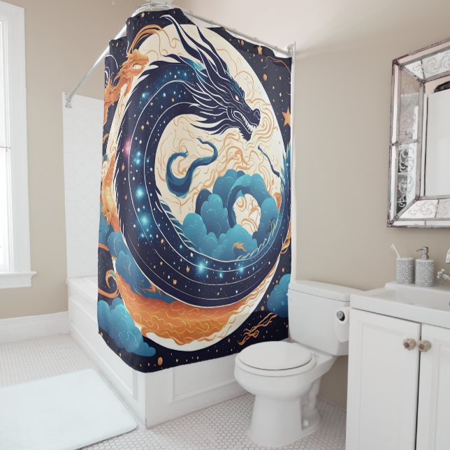Cortina De Ducha moon dragon shower curtain (In situ)