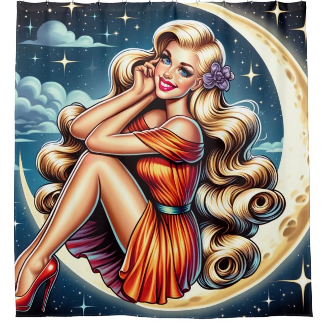Cortina De Ducha Moon Lady (Anverso)