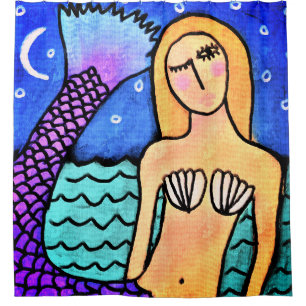 Cortina De Ducha Moonlight Mermaid Resumen Arte
