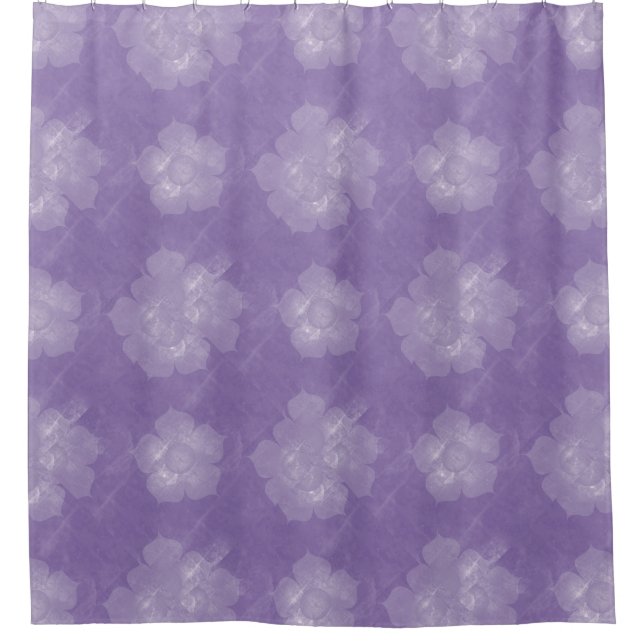 Cortina De Ducha Morado Floral (Anverso)