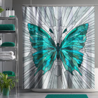 Mosaico de mariposa -verde esmeralda y gris