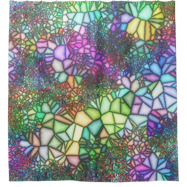 Cortina De Ducha Mosaico de Vidrio Teñido (Anverso)