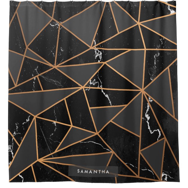 Cortina De Ducha Mosaico dorado de mármol (Anverso)